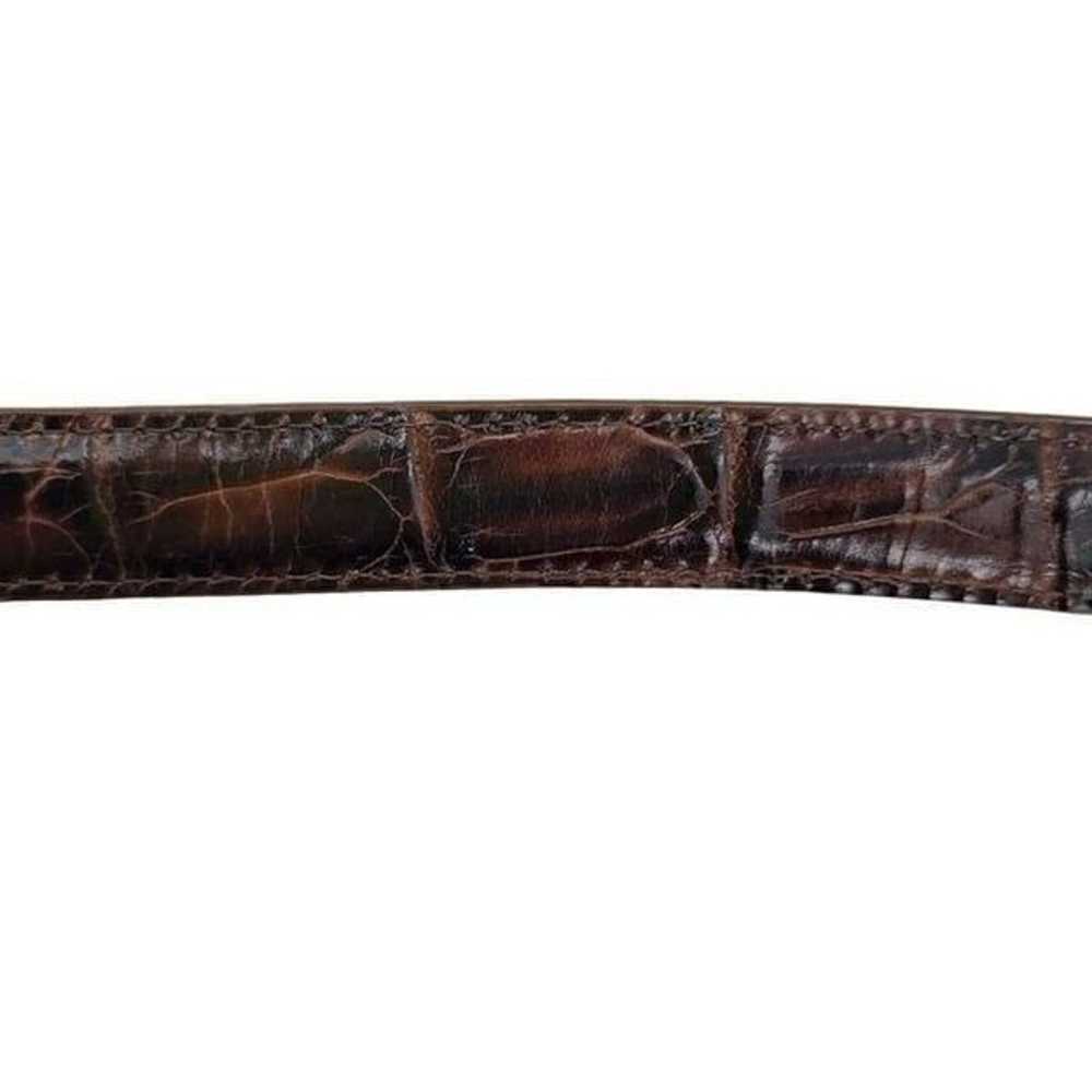 80's Brighton Belt Leather Reversible Skinny Brow… - image 4