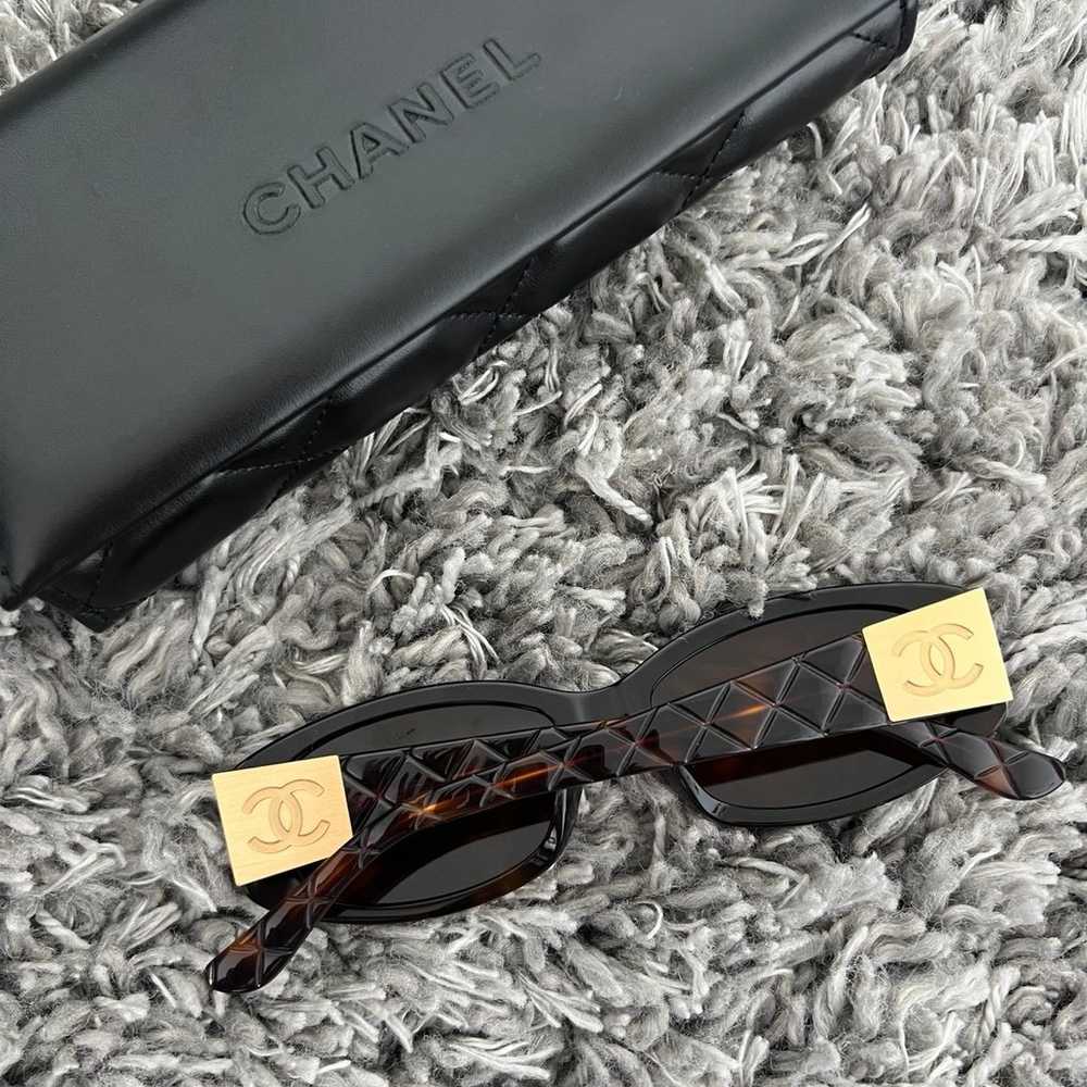 Vintage Chanel classic Gold CC logo BLAZE sunglas… - image 2