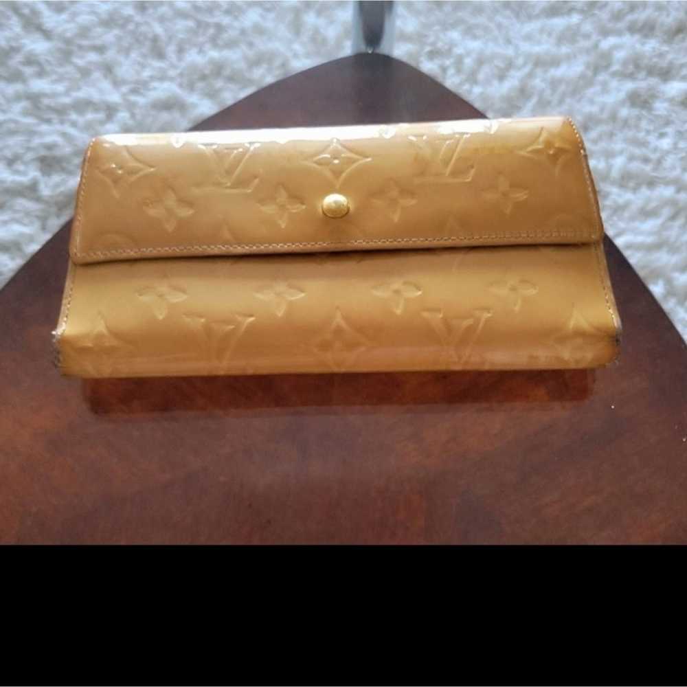 Louis Vuitton 3 Fold Wallet 7.5x4.5 YELLOW VERNIS… - image 1