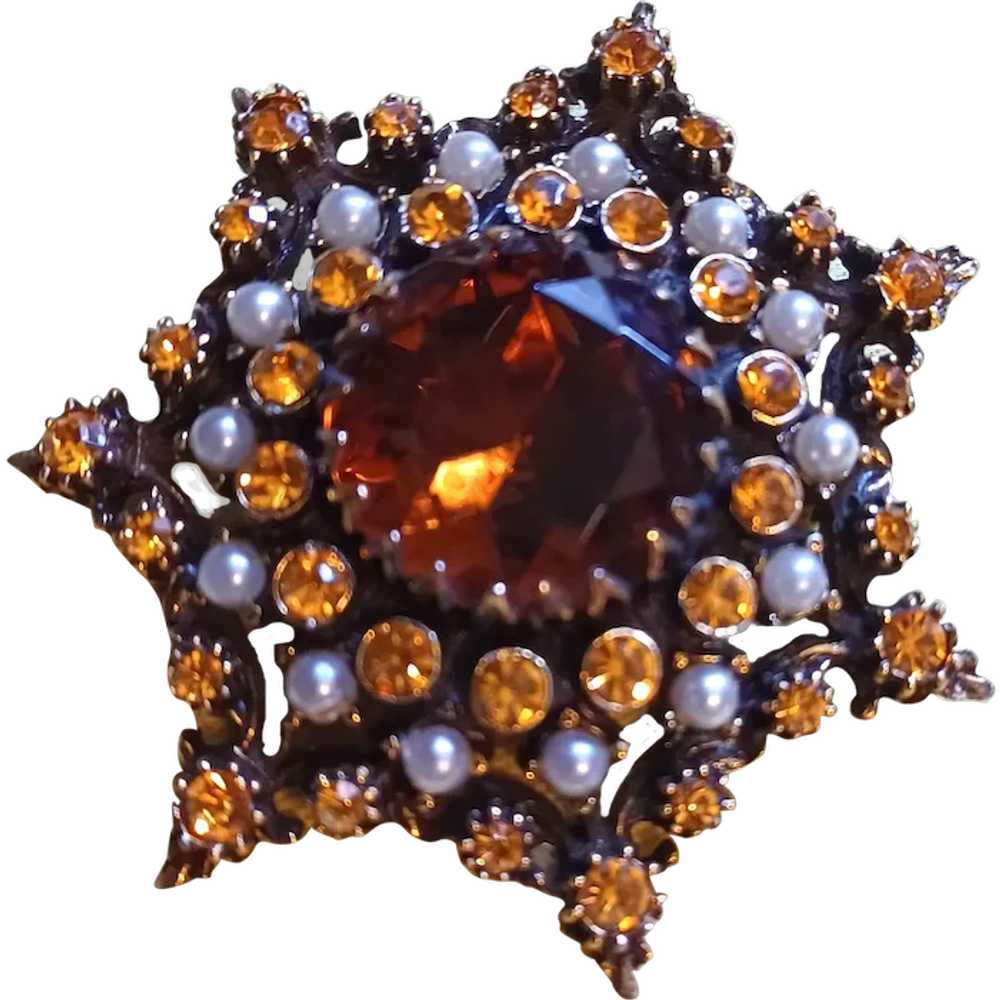 Dimensional Star Shaped Honey Citrine Rhinestones… - image 1