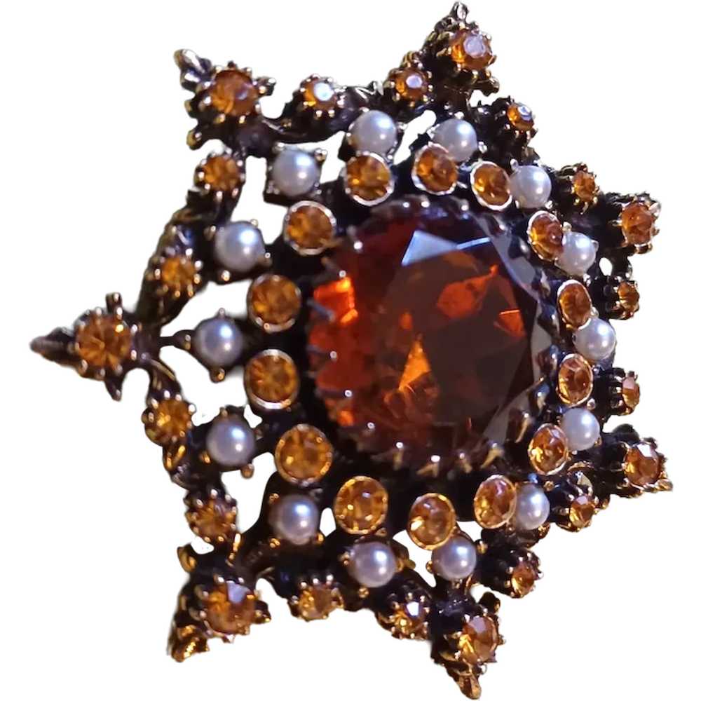 Dimensional Star Shaped Honey Citrine Rhinestones… - image 2