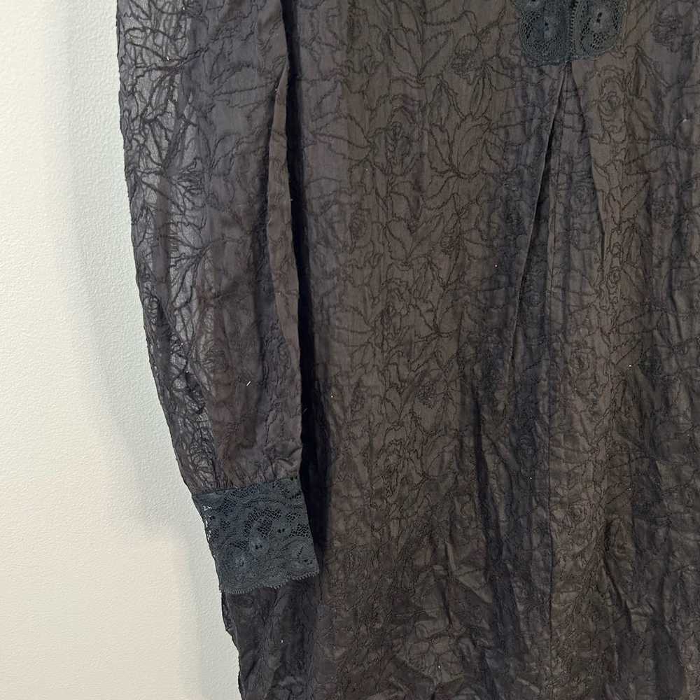 Natori Women's Size Small Vintage Black Lace Long… - image 2