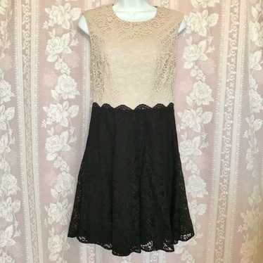 Betsey Johnson Black and Cream Lace Dress