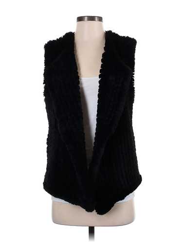 NANETTE Nanette Lepore Women Black Faux Fur Vest S