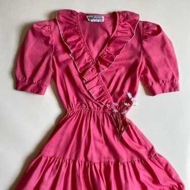 Vintage 70s bubblegum pink prairie dress - image 1