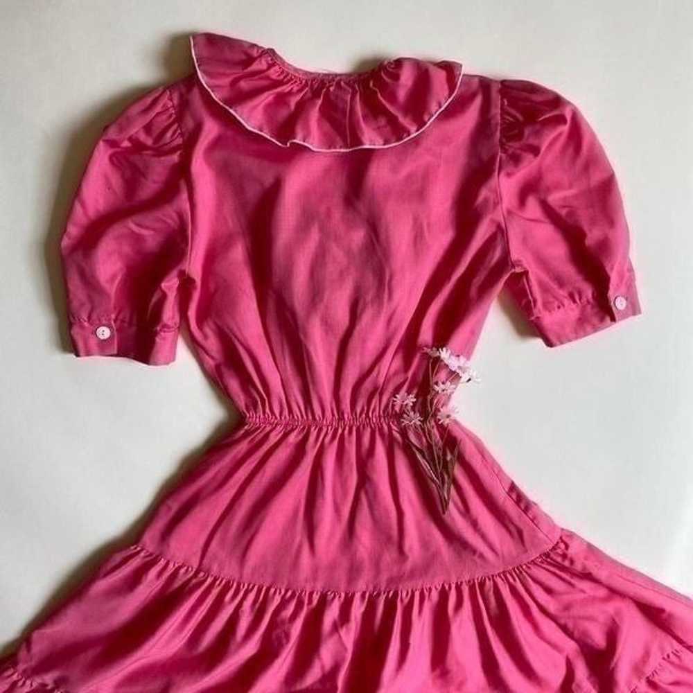 Vintage 70s bubblegum pink prairie dress - image 2