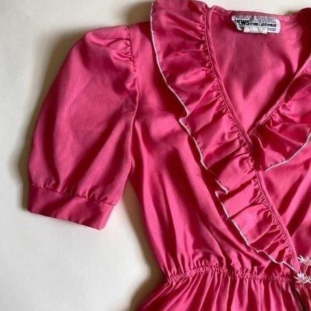 Vintage 70s bubblegum pink prairie dress - image 3