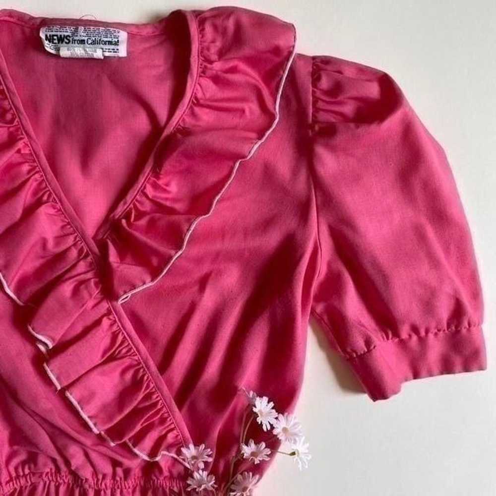 Vintage 70s bubblegum pink prairie dress - image 4