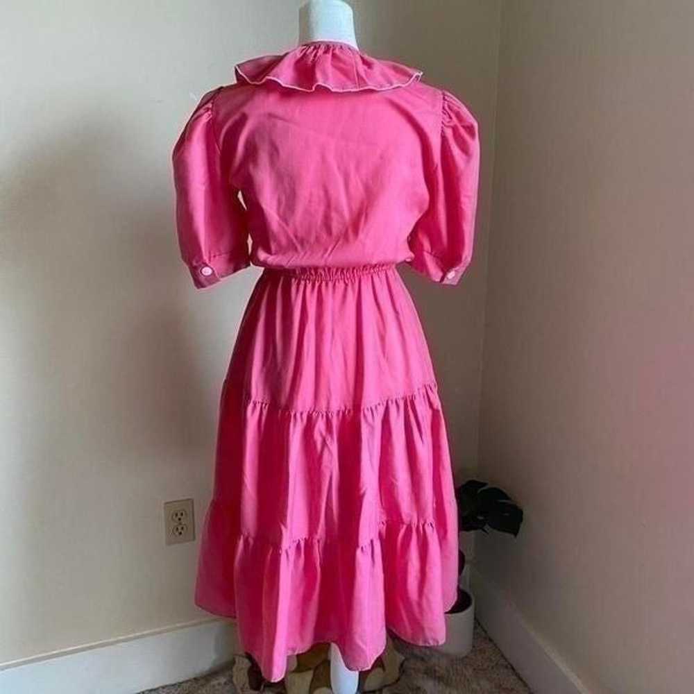 Vintage 70s bubblegum pink prairie dress - image 7