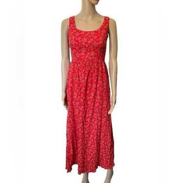 Lanz of Salzburg Vintage 70s Red Floral Prairie B… - image 1