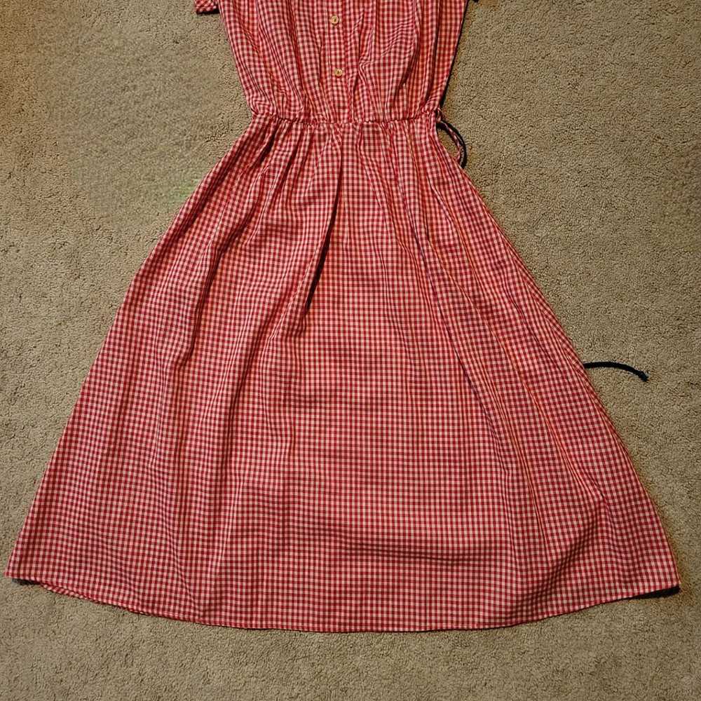 Vintage Byer Too! Red & White Gingham Belted Dress - image 2