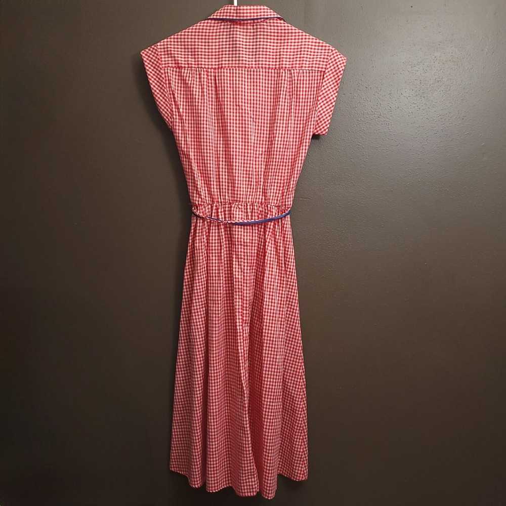 Vintage Byer Too! Red & White Gingham Belted Dress - image 3