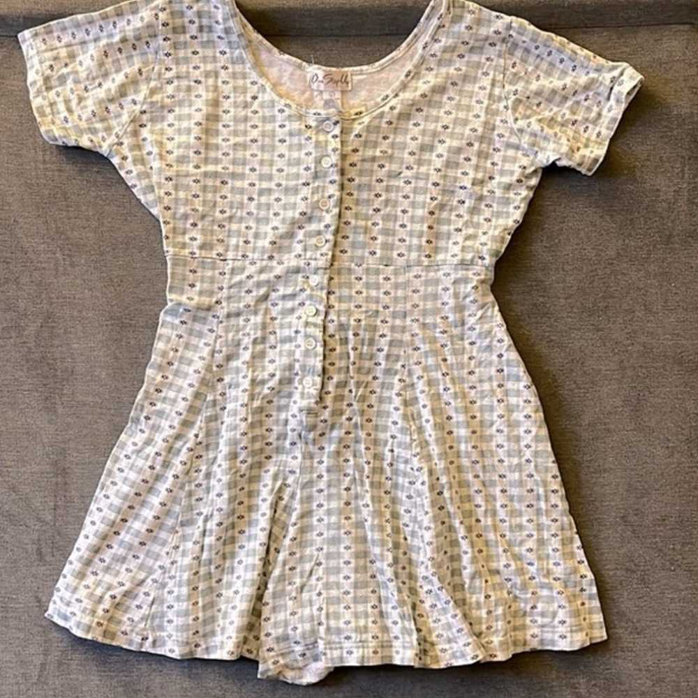 Vintage One Step Up Button Up Romper - image 1