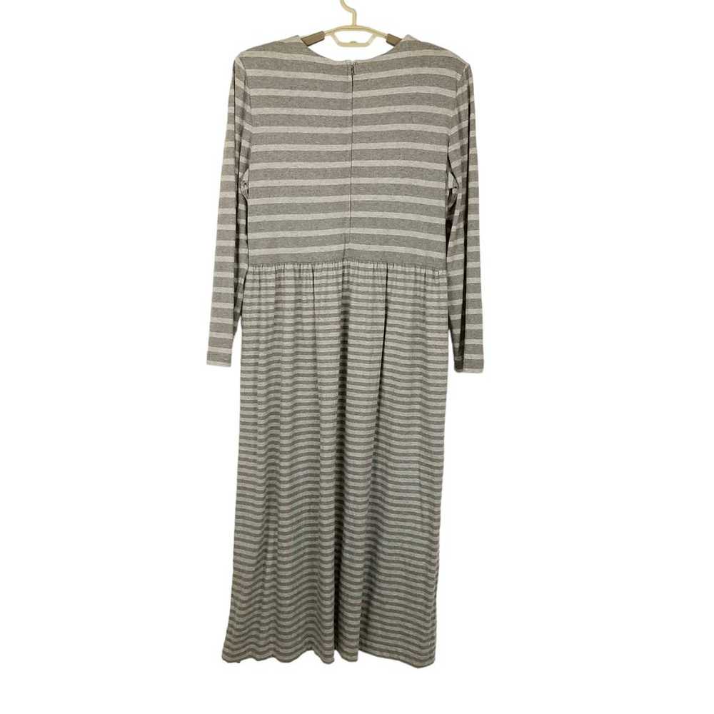 Talbots Womens Dress L Gray Striped Knit Maxi Lon… - image 2