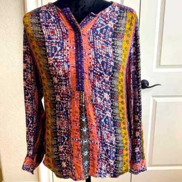 Nine West Multi-Color Boho Half- Way Button Long … - image 1