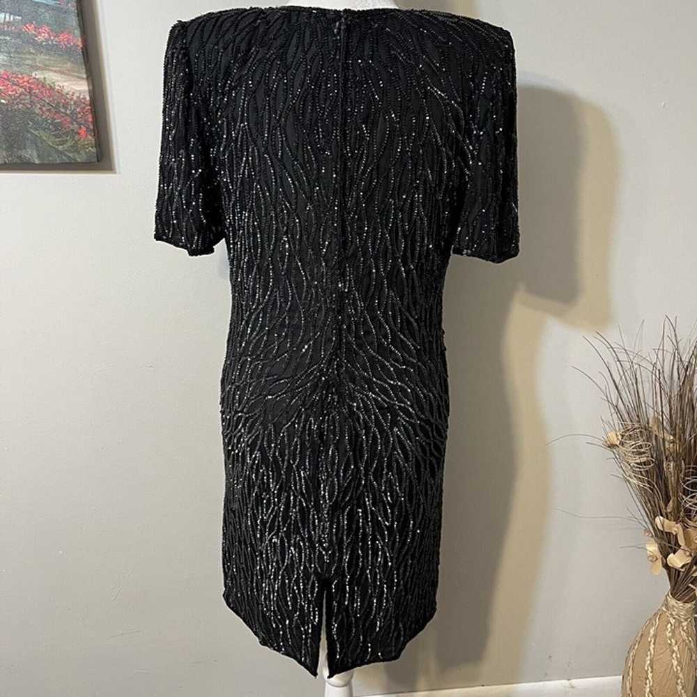 Vintage Lawrence Kazar Formal Dress Women Black 1… - image 3