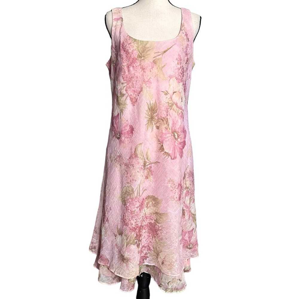 Jessica Howard Dress & Blazer 12 Floral Chiffon V… - image 2