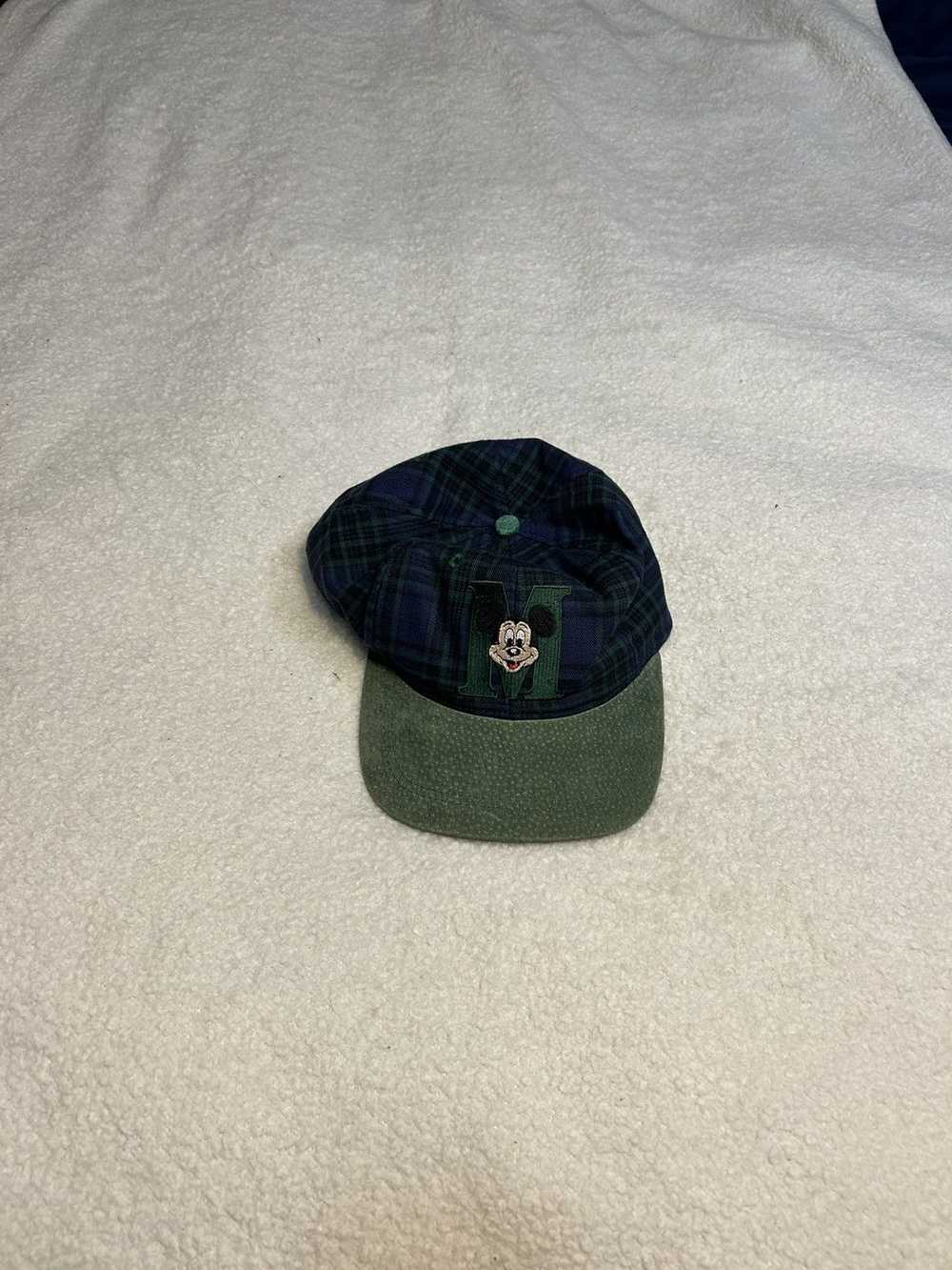 Disney × Vintage Mickey Mouse Tartan Plaid Suede … - image 1