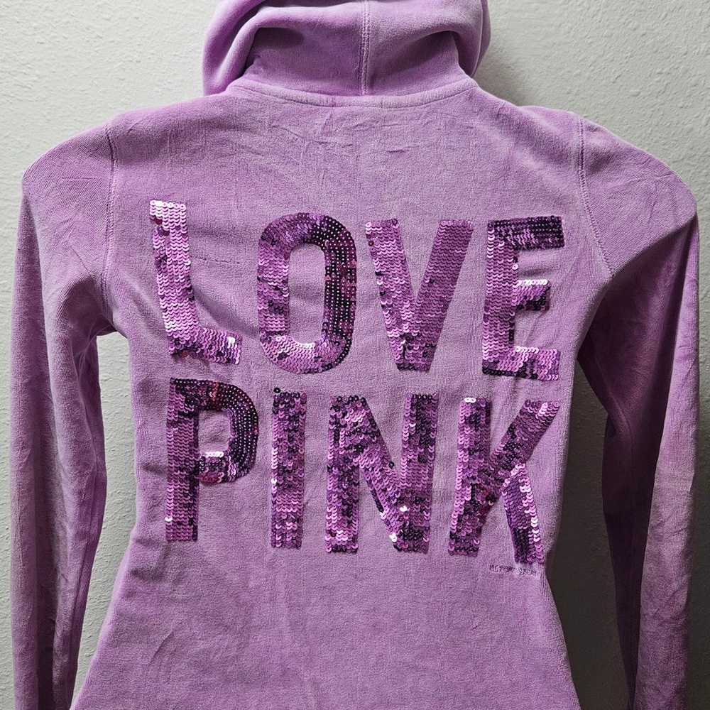 PINK VS Bling Vintage Velour Sequin Hoodie - image 1