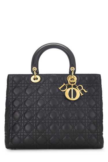 Black Cannage Quilted Lambskin Lady Dior Large