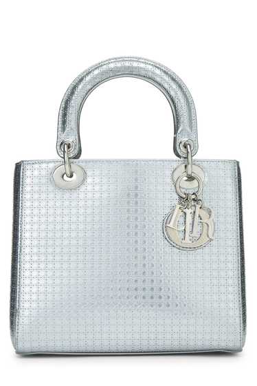 Silver Metallic Patent Leather Lady Dior Medium