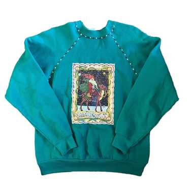 Vintage Christmas Santa crewneck sweatshirt - image 1