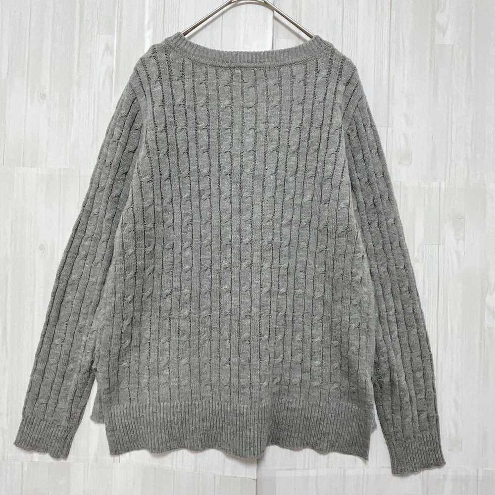 Ing V-neck wide rib knit, gray, M. - image 6