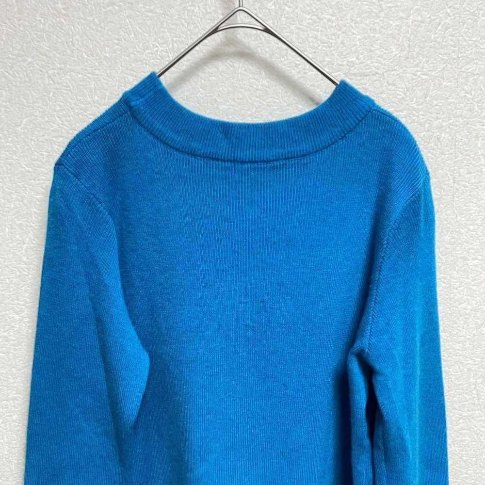 Vibrant blue knit U-neck sweater in rib material,… - image 10