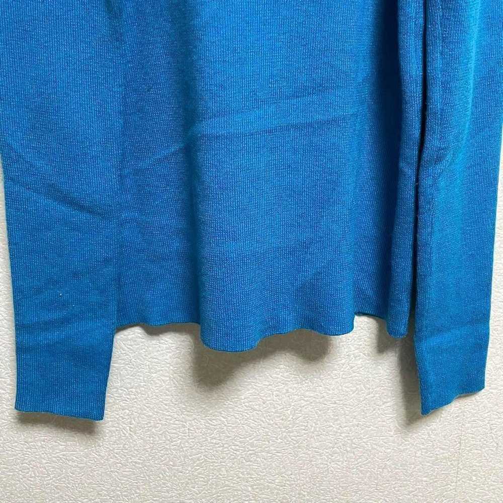 Vibrant blue knit U-neck sweater in rib material,… - image 11