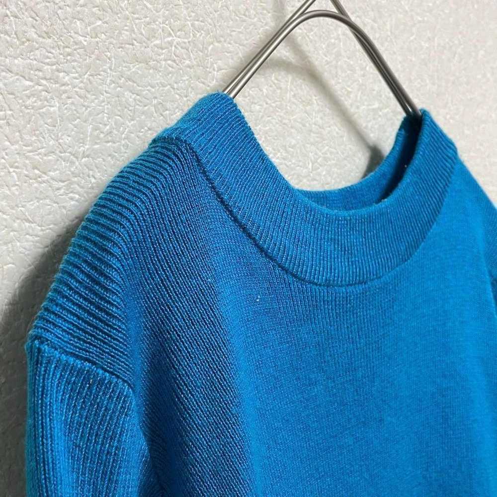 Vibrant blue knit U-neck sweater in rib material,… - image 5