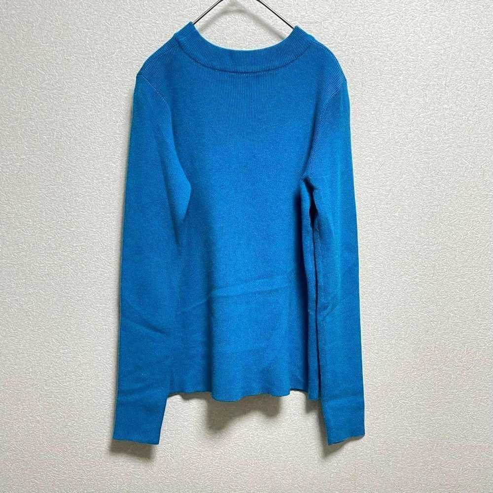 Vibrant blue knit U-neck sweater in rib material,… - image 9