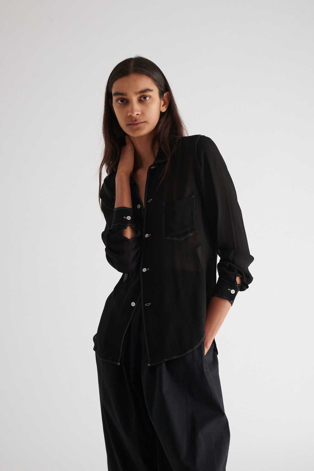 CdG Robes De Chambre Sheer Button Down - image 1