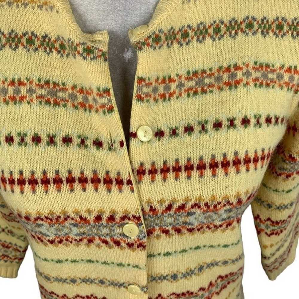 GAP Y2K Fair Isle Lambswool Cardigan Sweater Butt… - image 2