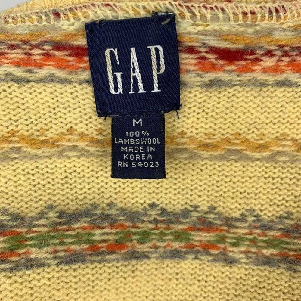 GAP Y2K Fair Isle Lambswool Cardigan Sweater Butt… - image 6