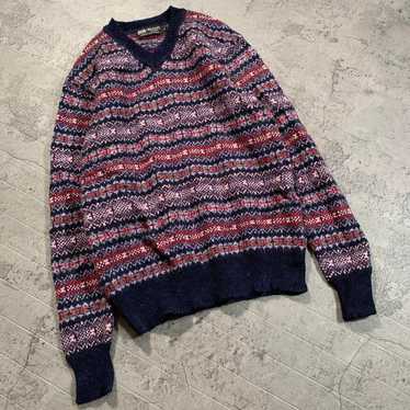 【BEAMS HEART】(2) Wool Mohair Patterned Floral Kni… - image 1