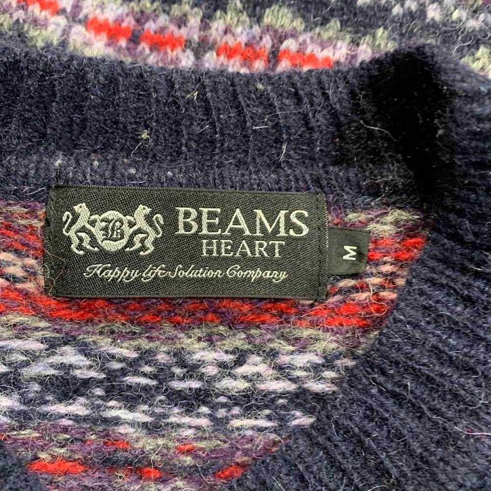 【BEAMS HEART】(2) Wool Mohair Patterned Floral Kni… - image 5