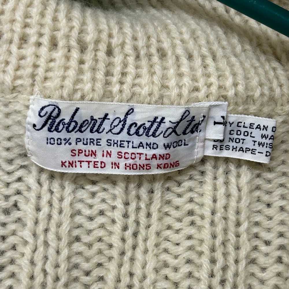 Vintage Robert Scott 100% Pure Shetland Wool ivor… - image 4