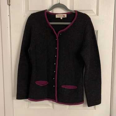 Der Wildschutz Vintage Cardigan. Dark grey Purple 