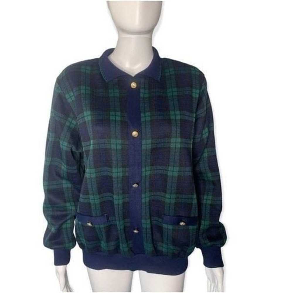 Vintage Alfred Dunner Tartan Plaid Gold Button Pr… - image 1