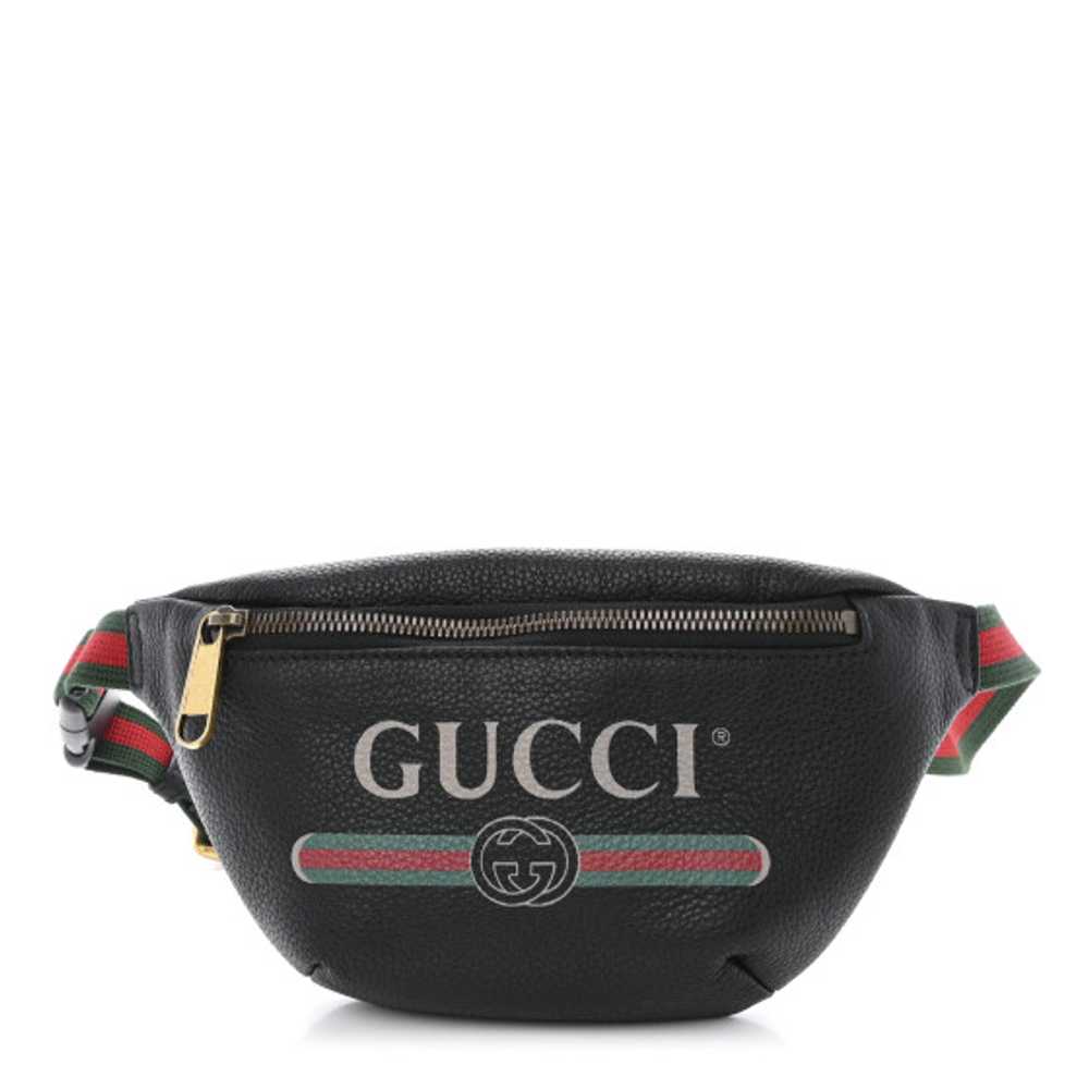 GUCCI Grained Calfskin Small Logo Belt Bag Black - image 1