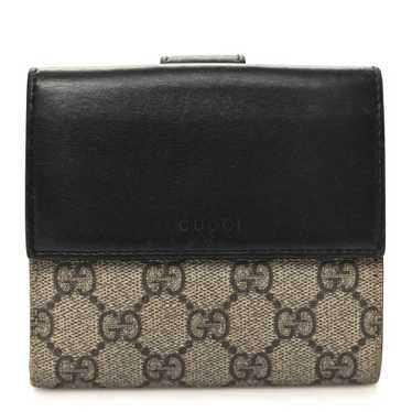 GUCCI GG Supreme Monogram French Flap Wallet Black - image 1