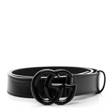 GUCCI Azalea Calfskin Enamel Monochrome Double G … - image 1