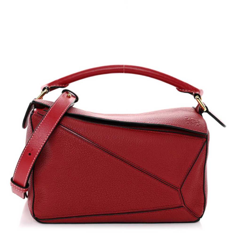 LOEWE Grained Calfskin Small Puzzle Bag Rouge - image 1