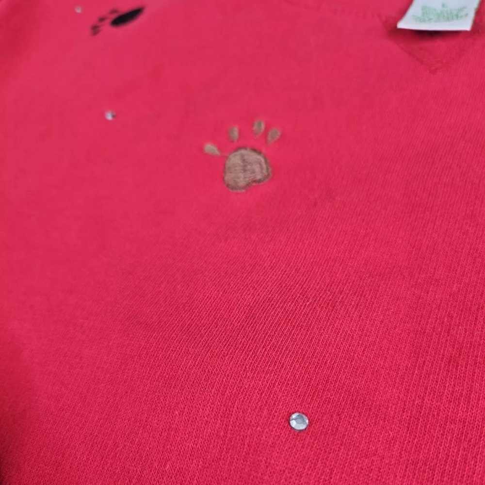 Vintage The Quacker Factory Red Dog Paws Cotton S… - image 3