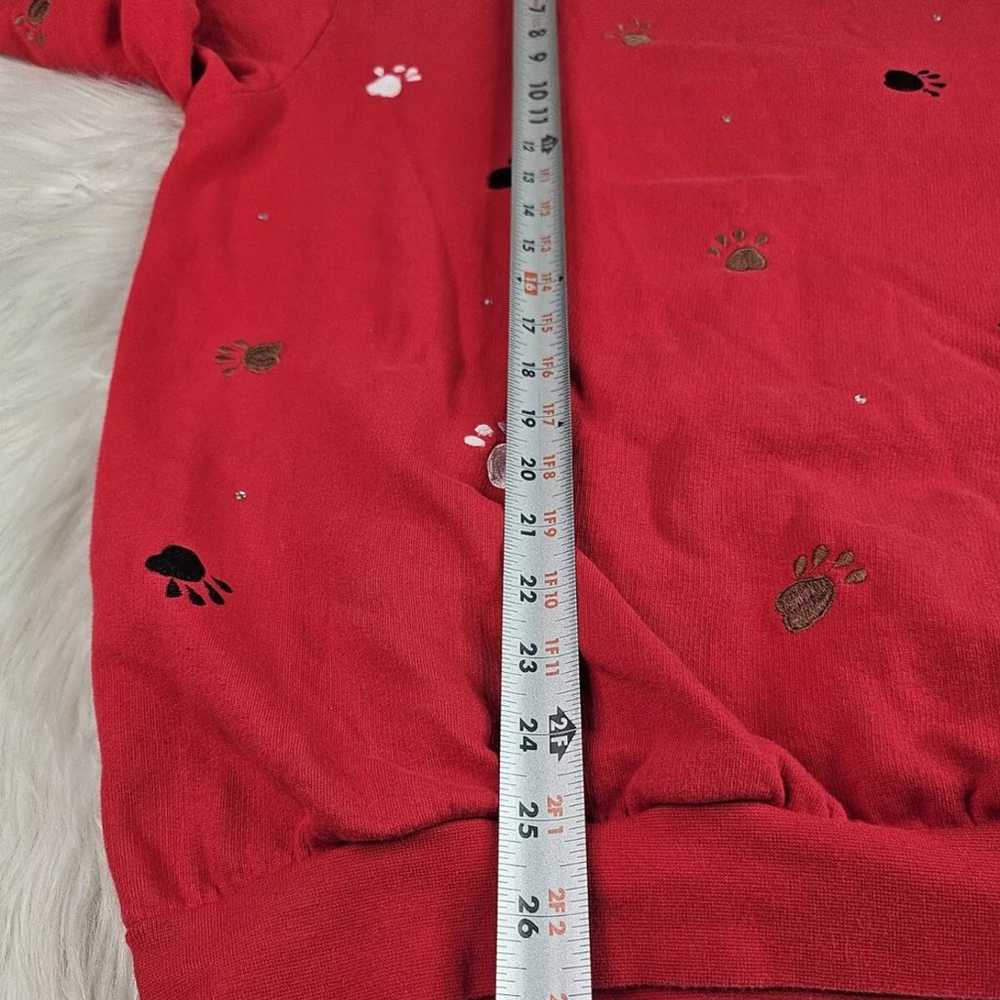 Vintage The Quacker Factory Red Dog Paws Cotton S… - image 6