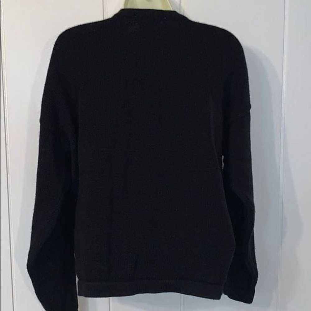 Vtg 90s Koret black thick knit cardigan sweater - image 6