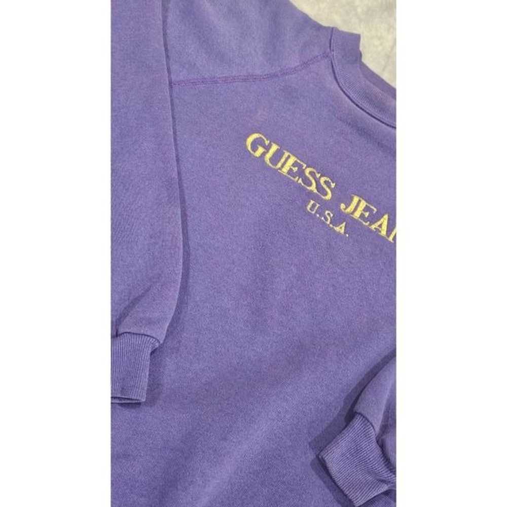 90s Guess Vintage Retro Crew Neck Purple Size Lar… - image 4