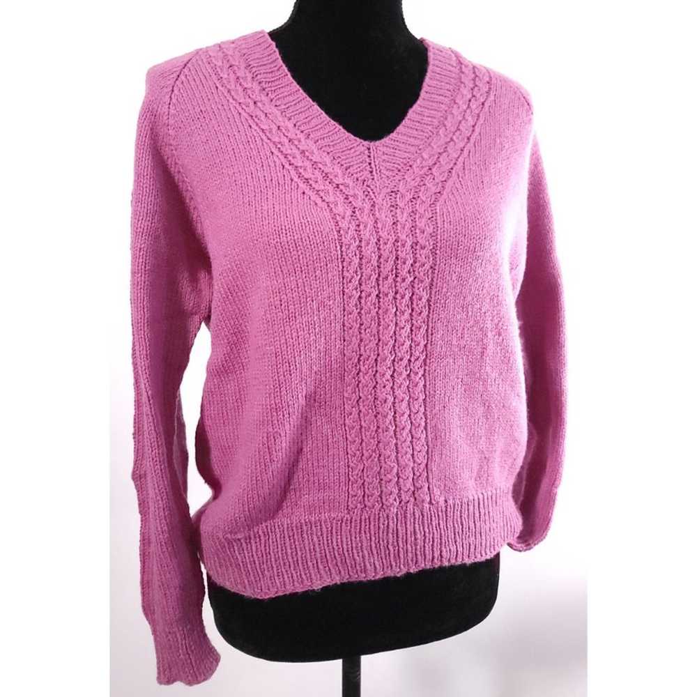 Handmade Vintage Womans Light Purple/Pink V Neck … - image 1