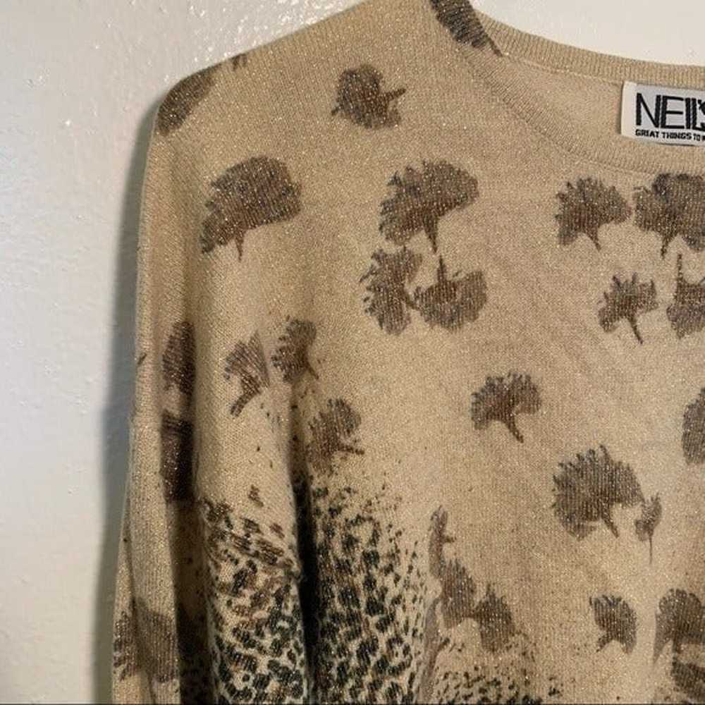 Vintage Neil’s Crewneck Sweater Animal Print Flor… - image 6