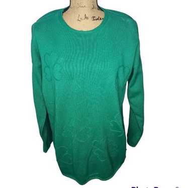 Vintage 80s Green Lucky Clover Irish Oversized Co… - image 1